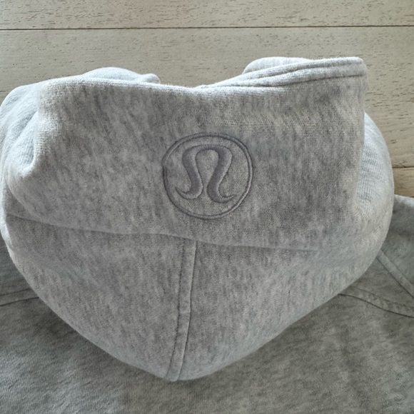LULULEMON scuba oversized 1/2zip HOODIE light gray XS/S - Picture 6 of 10